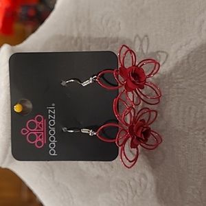 Paparazzi pink floral earrings